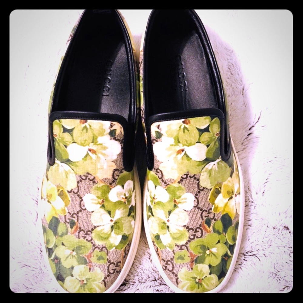 Gucci Blooms Canvas Slip on Sneakers - Picture 1 of 7